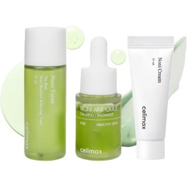 Celimax kit de inicio The Real Noni 3 piezas mini – Tónico Hidratante 20 ml, Ampolleta Calmante 10 ml y Crema Reparadora 10 ml – Cuidado facial vegano para todo tipo de piel – Skincare coreano