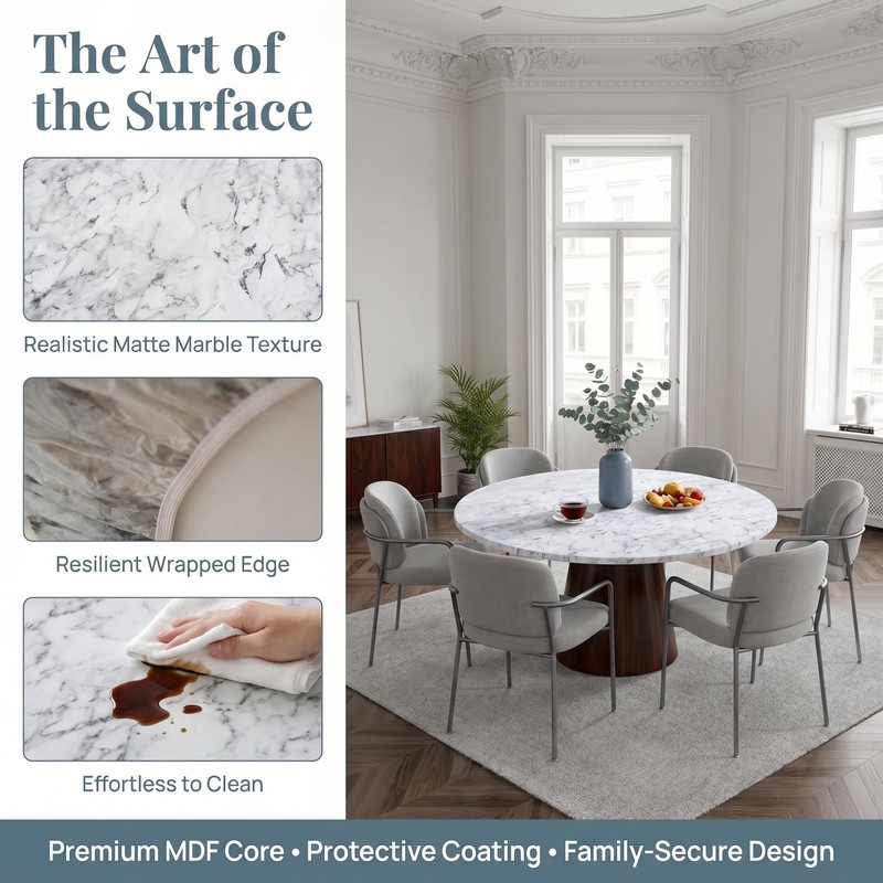 Waterproof Round Tablecloth, Round Fitted Tablecloth with Elastic