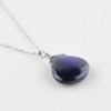 Heart-Shaped AA Labradorite Gemstone Necklace - 925 Sterling Silver -