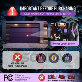 371LM/950CD 315MHZ Security+ 1-Button Remote only for a Purple Learn Button of Liftmaster/Chamberlain Garage Door Opener((1Pack) 3-Years-Warranty