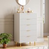 IDEALHOUSE White Dresser, Modern 5 Drawer Dresser for Bedroom with