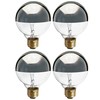 KOR (4 Pack) G25 Incandescent Light Bulb, Silver Half Chrome