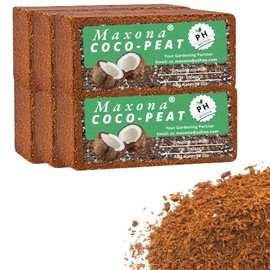 Maxona 6 Pcs Coco Coir Peat, 6.6LBS (1.1LBS/Pcs) Coconut Husk Bricks, Mulching Medium for Plants, Easy to Expand, Organic Compressed Fiber Husk Substrate for Plants, Flowers, Herbs and Seeds Starting