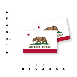 Wrapped in Skins CALIFORNIA STATE FLAG STICKERS Vinyl Decal Choose Size Set of Stickers - 4" wide / 3  pack