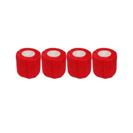 2" Cohesive Flexible Bandage Wrap – Pack of 4 | Self-Adherent Vet Tape for Animal Wound Care, Wrapping, and Support – Flexible, Breathable, Non-Slip Bandage for Pets (Red)