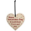 RED OCEAN Happy Valentines Day In Lockdown Gift Wooden Heart