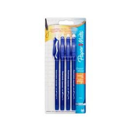 Paper Mate® EraserMate® Pens, Medium Point, 1.0 mm, Blue Barrel, Blue Ink, Pack Of 5