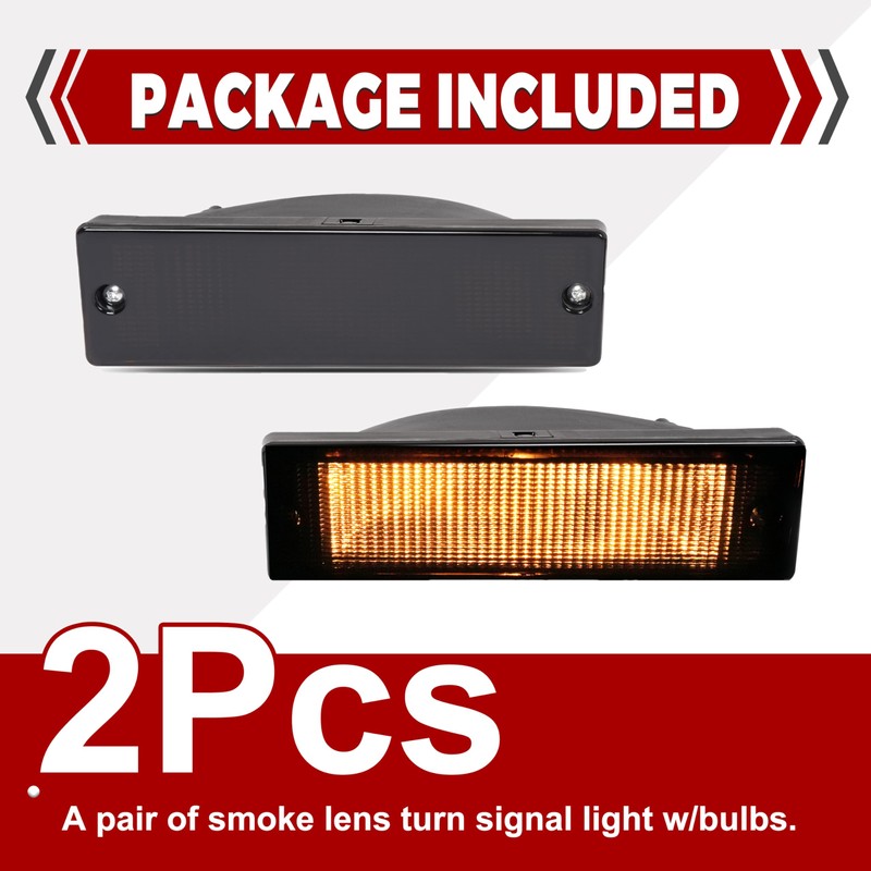 HECASA Pair Bumper Turn Signal Lights Compatible with 1988-1997 Nissan