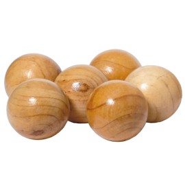 noTrash2003 6 Boccia Balls Boule Balls Made of Solid Wood with Boule Cone Spacer, Bouleset Petanque for Outdoor Play for the Garden or Beach Toy