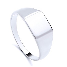 925 Sterling Silver Square Signet Ring size K L M N O P Q R S (P)