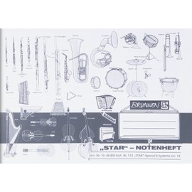 Brunnen 1046836 music sheet notepad (A5, 8 sheets landscape format, with guide lines)