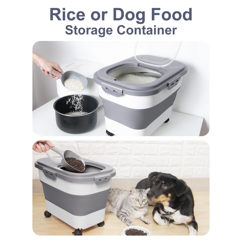 DDMOMMY 20-30 Lbs Rice Storage Container,Collapsible Food Storage Containers with