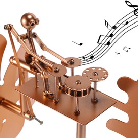 Lyreh Metal Drummer Windmill, Wind-Powered Kinetic Sculpture Percussionist Metal Music Figurines Garden Decoration Outdoor Wind Spinner for Yard Patio Lawn