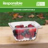 Responsible Products 16 oz Clear Hinged Deli Container, Certified Compostable