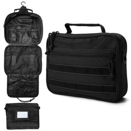 GVCELS mens toiletry travel bag tactical toiletry bag hanging toiletry bag shower bag travel kit (Black)