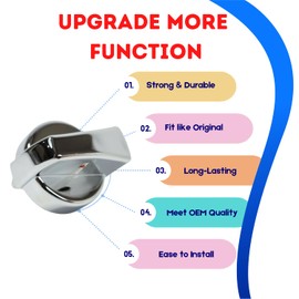 HOMEEQUIP A/C Heater Control Knob fits for Peterbilt HVAC 1987-2011 Fitment Includes 330, 335, 367, 375, 378, 379, 384, 386, & 387 Models (Chrome) (1 knob)