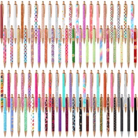 Sayglossy 80 Pcs Fancy Pens for Women Bulk Glitter Ballpoint Pens Sparkly Metal Pens Pretty Cute Black Ink Pens Journaling Pens for Gift to Teacher Nurse School Office Graduation, Medium Point 1.0 mm