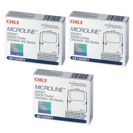 3 X Okidata Black Nylon Ribbon for Microline 320/321 Printers -5/6-Inch x 2 Yards