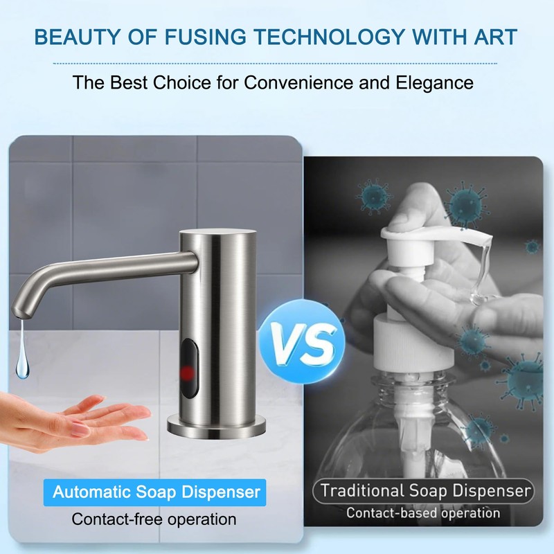 Automatic Soap Dispenser Touchless for Kitchen Bathroom Sink Built in