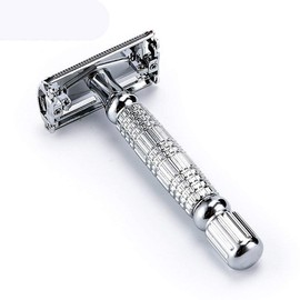 Butterfly Safety Razor - Heavy Duty Twist To Open Double Edge Safety Razor for Men; Shaving Kit with 10 blades and Henri et Victoria Samples; Butterfly Razor Mechanism