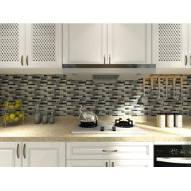 Peel & Stick Backsplash Tile for Kitchen, Gray Decorative Tile (10 Sheets)