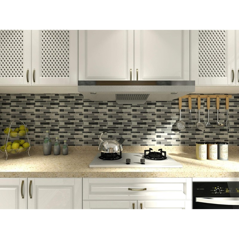 Peel & Stick Backsplash Tile for Kitchen, Gray Decorative Tile
