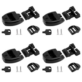 CRAFTYMELODY 4 Set Plastic Spa Hot Tub Cover Latch Lock Black Hot Tub Cover Broken Latch Repair Kit with Keys Replacement Kits Hardware Accessories for Spa Cover Straps Bathroom Supplies
