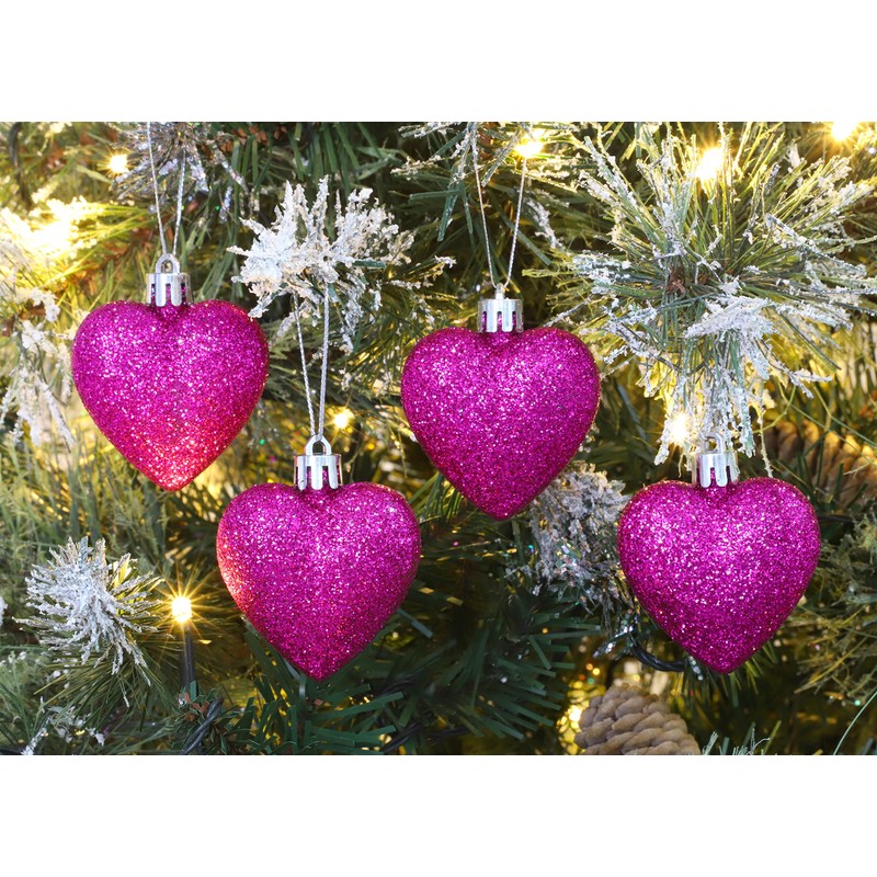 Christmas Concepts® Pack of 8 - 60mm Heart Shaped Christmas