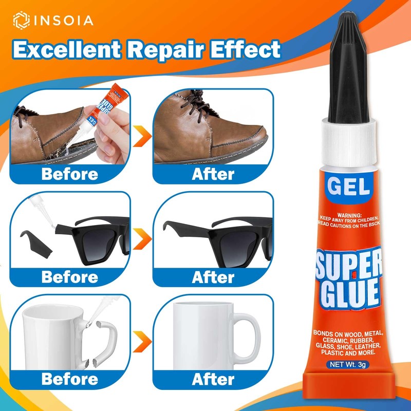 Super Glue Gel Clear Non-Drip, 24 X 3g All Purpose