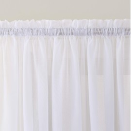 No. 918 Emily Sheer Voile Rod Pocket Door Sidelight Curtain Panel, 28" x 72", White