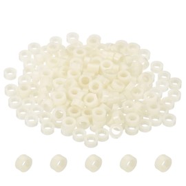 PATIKIL 4.2mm ID x 7mm OD x 3mm L Round Spacers Washers, 200 Pack ABS Plastic Standoff Gaskets for M4 Hardware Screws Bolts for 3D Printer Electrical Outlet, Beige