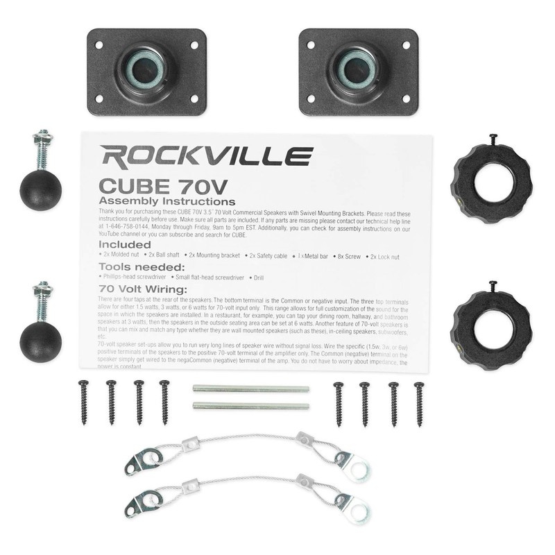 Rockville Cube Black Pair of 3.5" Black Home Theater Wall