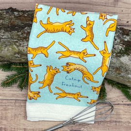 Crazy Dog T-Shirts Catnip Freakout Funny Spazzing Kittten Tea Towel