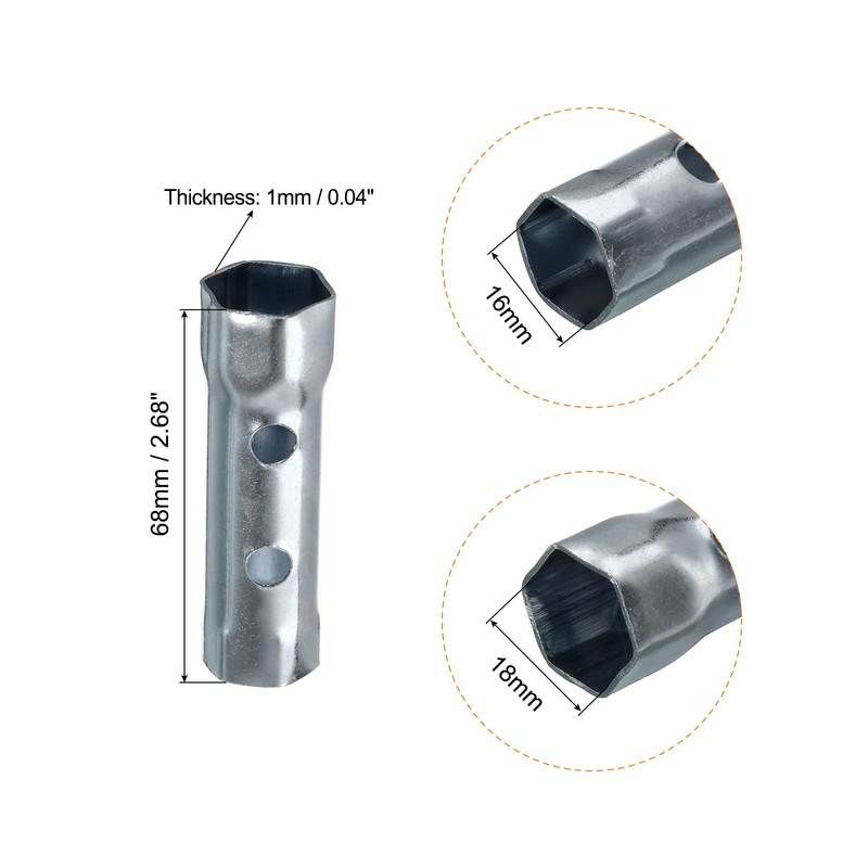 sourcing map 6 pieces spark plug wrench set, two-sided socket