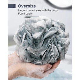 MTDLYICE Esponja de lufa, esponja de lufa grande XXL de 100 g, paquete de 4, esponja de baño de malla suave para ducha para hombres, exfoliante corporal, accesorios de baño para puf de ducha, para g