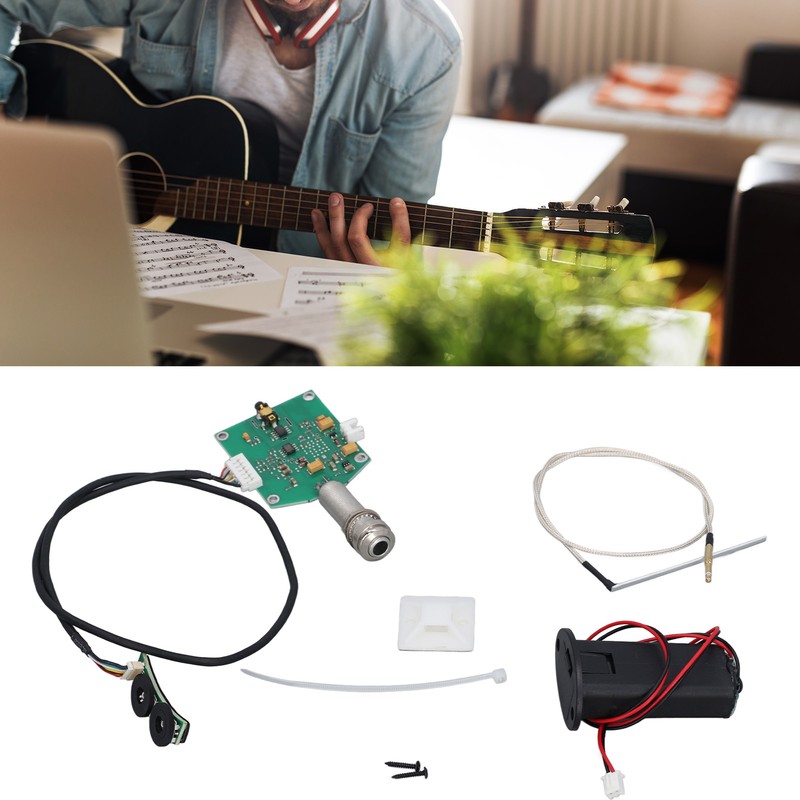 Guitar Piezo Pickup Kit Onboard Preamp System Acoustic Guitar Pickup