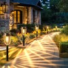 HMDecor Solar Lights Outdoor Waterproof,6 Pack Bronze Pathway Lights with