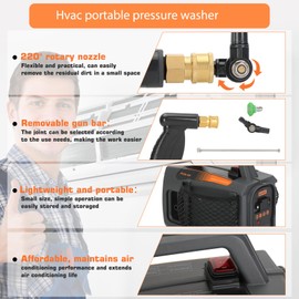 Updated ZPB140 Port A Blaster HVAC Coil Cleaning Sprayer,Portable Coil Jet Cleaner,HVAC Pressure Washer for AC 120V 80W Indoor or Outdoor Cleaning, Flow Rate 4L/min, Working Pressure 0.7-1.0MPa