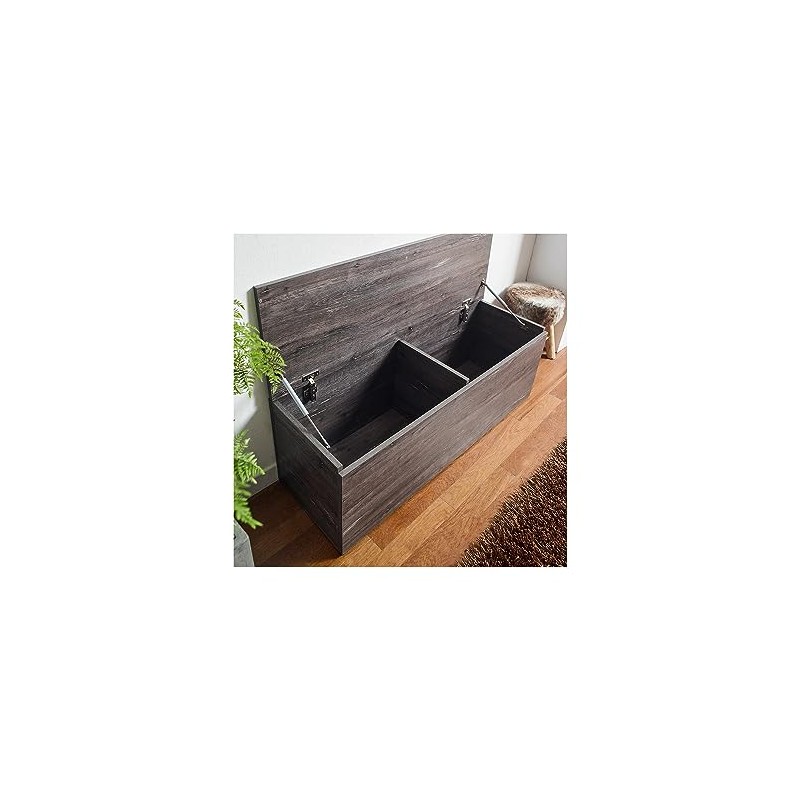Klair Living Dean Farmhouse Wood Storage Bench in Rustic Gray