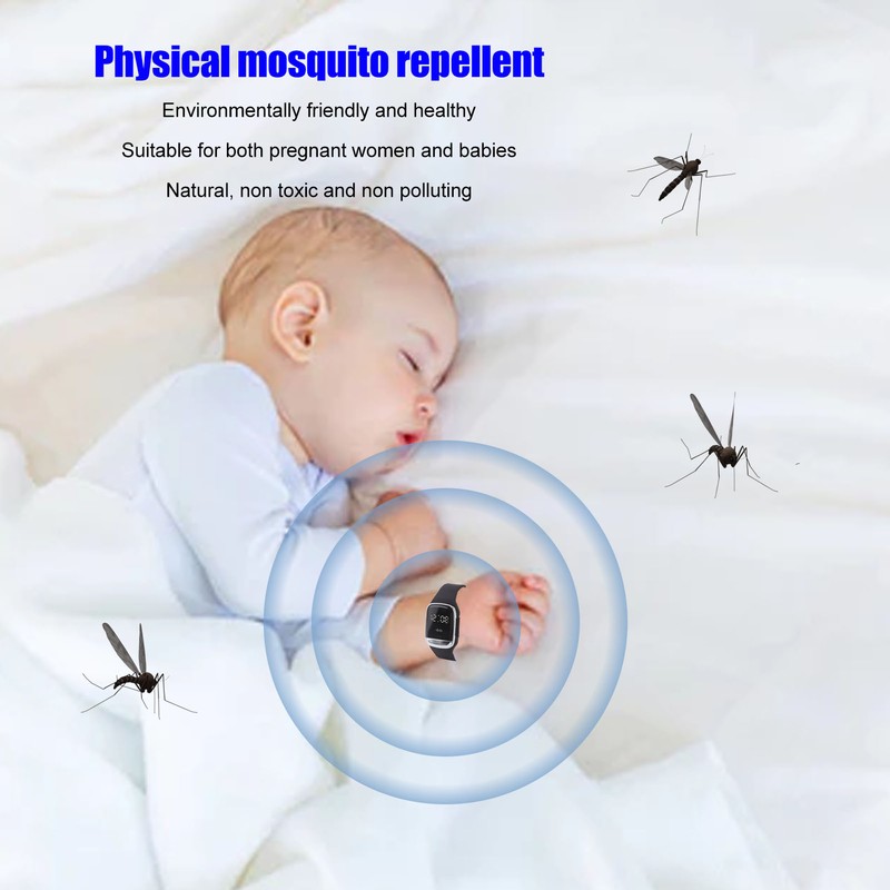 Ultrasonic Mosquito Repellent Bracelet Watch Temperature Detection USB Rechargeable Mosquito