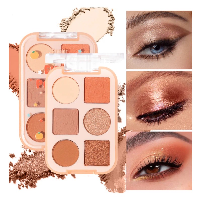 Kit 3 Sombras De Ojos Mate Y Resaltador De Tacto