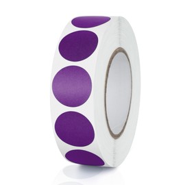 Round Stickers Purple 3/4 Inch Circle Labels with Color Coding Dot Sticker Waterproof Removable Roll of 1000