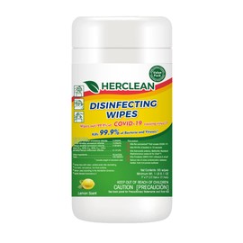 Concentric Health Alliance Herclean Wipes, Cleaning Wipes, Household Cleaning Wipes - Office Supplies, School Supplies, Travel Essentials, Home Essentials (85pcs/Canister)/12 PER CASE