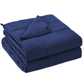 yescool Weighted Blanket for Adults (15 lbs, 60" x 80", Blue) Cooling Heavy Blanket for Sleeping Perfect for 140-160 lbs, Queen Size Breathable Blanket with Premium Glass Bead, Machine Washable