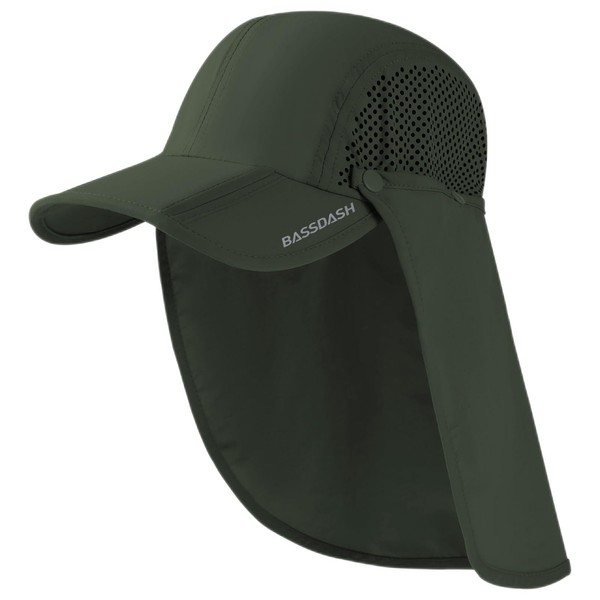 BASSDASH UPF 50+ Foldable Fishing Hat Baseball Cap with Removable