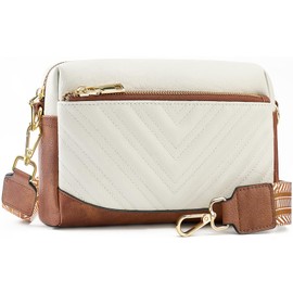 Ababuli Quilted Crossbody Purse Anti Theft Travel Purses Bag for Women Small Leather Trendy Bags with Guitar Strap for Wallet