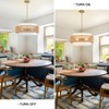 Outiron 19.7" Boho Rattan Chandelier, 4-Light Large Rattan Pendant Light