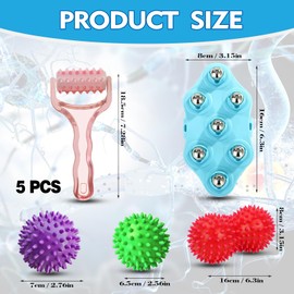 PMELCXD Essential Hand & Foot Massager Set - All-Inclusive Massager Kit for Optimum Stress Relief - From Handheld Facial Massager to Lacrosse Ball and Massage Ball - Versatile Foot Massager Roller