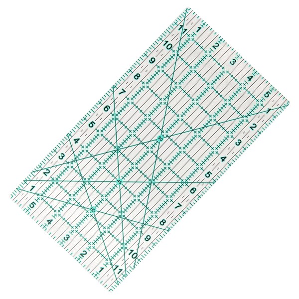 MANUFORE Quilting Ruler 6” x 12” Sewing Acrylic Ruler Anti-Slip Ruler DIY Quilting Tools with Clear Printed Lines for Precise Cutting