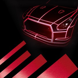 Reflective Self-Adhesive Vinyl Decal Sticker Tape - RED, 1.0" 25mm | 147ft 45m, Customize Vehicles Motorcycles Caravans Bikes Helmets Crafts, Easy Trimming Repositioning, Safety Sporty Decoration